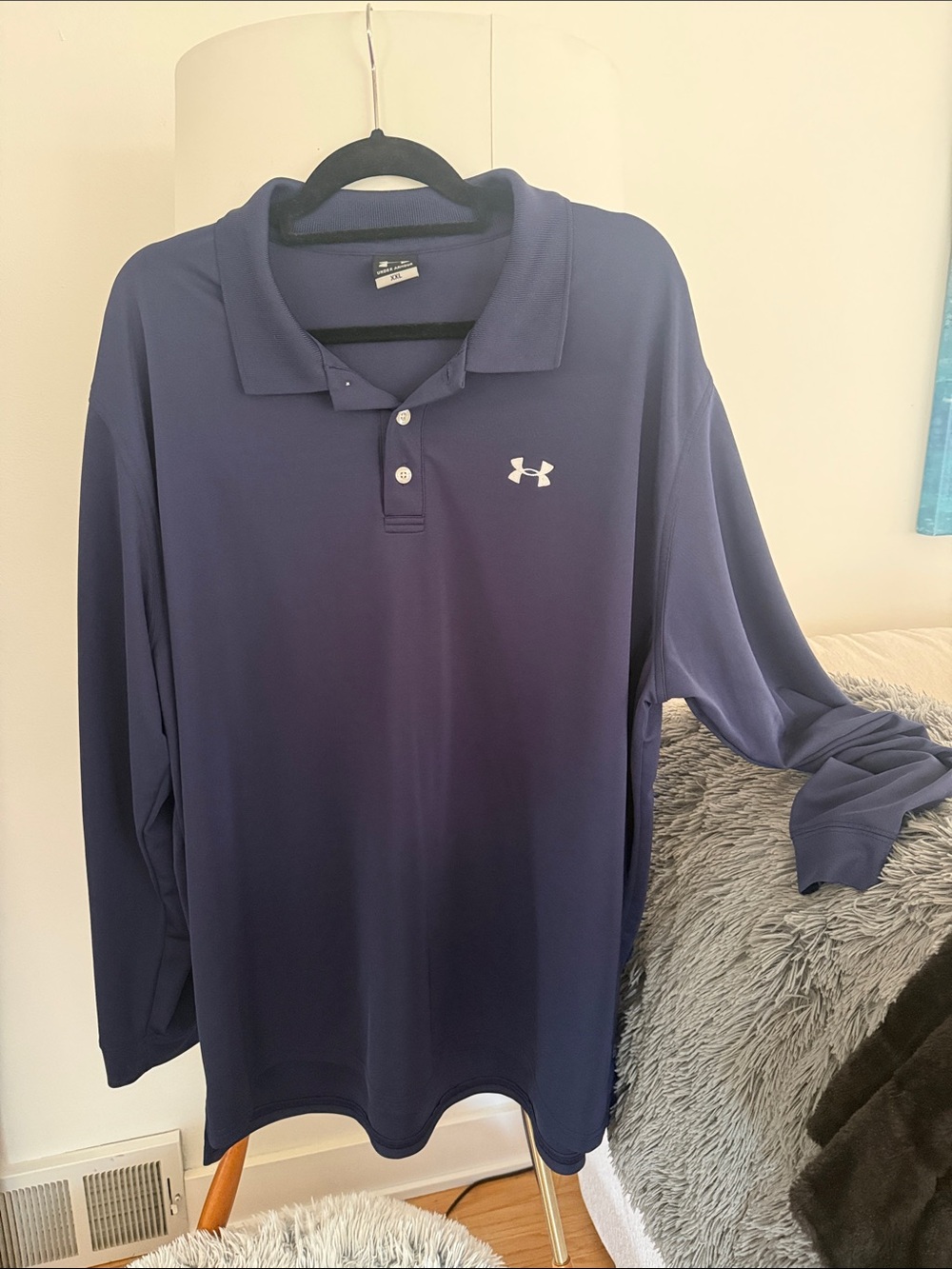 Under Armour Men’s Long Sleeve Polo - Navy Blue